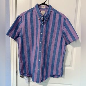 J. Crew Short-sleeve organic cotton chambray shirt Size Large